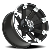 Vision 393 14x8 -10 4x101.6mm 69.85mm Matte Black Machined Lip