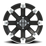 Vision 393 14x8 -10 4x101.6mm 69.85mm Matte Black Machined Lip