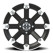Vision 393 15x7 +3 4x110mm 86mm Matte Black Machined Lip