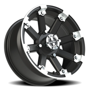 Vision 393 15x7 +3 4x136mm 110.5mm Matte Black Machined Lip