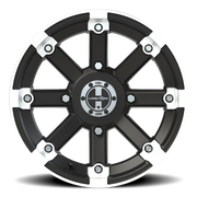 Vision 393 15x7 +3 4x156mm 131.1mm Matte Black Machined Lip
