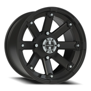 Vision 393 15x8 -10 4x110mm 86mm Matte Black Machined Lip