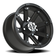 Vision 393 15x8 -10 4x110mm 86mm Matte Black Machined Lip