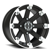 Vision 393 15x8 -10 4x136mm 110.5mm Matte Black Machined Lip