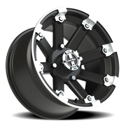 Vision 393 15x8 -10 4x136mm 110.5mm Matte Black Machined Lip