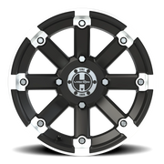 Vision 393 15x8 -10 4x136mm 110.5mm Matte Black Machined Lip