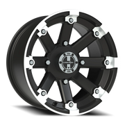 Vision 393 15x8 -10 4x156mm 131.1mm Matte Black Machined Lip