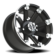 Vision 393 15x8 -10 4x156mm 131.1mm Matte Black Machined Lip