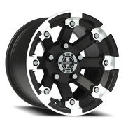 Vision 393 12x8 -10 5x114.3mm 79.4mm Matte Black Machined Lip