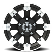 Vision 393 12x8 -10 5x114.3mm 79.4mm Matte Black Machined Lip