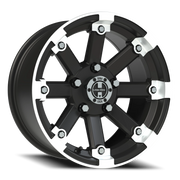 Vision 393 14x7 +3 5x114.3mm 79.4mm Matte Black Machined Lip