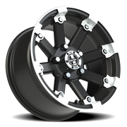 Vision 393 14x7 +3 5x114.3mm 79.4mm Matte Black Machined Lip