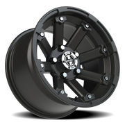 Vision 393 14x8 -10 5x114.3mm 79.4mm Matte Black Machined Lip