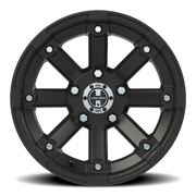 Vision 393 14x8 -10 5x114.3mm 79.4mm Matte Black Machined Lip