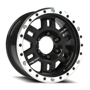 Vision 398 16x7 +0 6x139.7mm 110mm Gloss Black Machined Lip