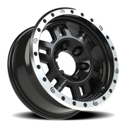 Vision 398 16x7 +0 6x139.7mm 110mm Gloss Black Machined Lip