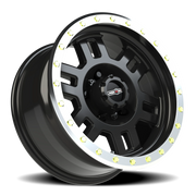 Vision 398 17x8.5 +0 5x139.7mm 108mm Gloss Black Machined Lip