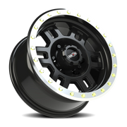 Vision 398 16x8 +0 6x139.7mm 110mm Gloss Black Machined Lip