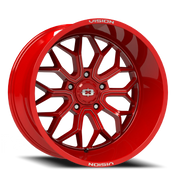 Vision 402 20x10 -25 5x127mm 78.1mm Red Tint Milled Spokes
