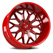 Vision 402 20x10 -25 5x150mm 110.2mm Red Tint Milled Spokes