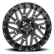 Vision 404 20x10 -25 5x139.7mm 108mm Gloss Black Milled Spoke