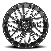 Vision 404 22x10 -19 5x139.7mm 108mm Gloss Black Milled Spoke