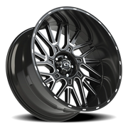 Vision 404 24x12 -51 5x127mm 78.1mm Gloss Black Milled Spoke