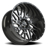 Vision 404 24x12 -51 5x139.7mm 108mm Gloss Black Milled Spoke