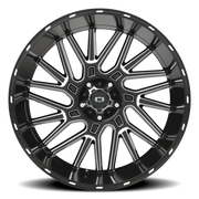 Vision 404 24x12 -51 5x139.7mm 108mm Gloss Black Milled Spoke