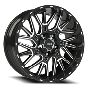 Vision 404 20x9 +12 5x139.7mm 108mm Gloss Black Milled Spoke