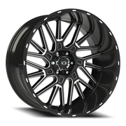 Vision 404 24x12 -51 6x127mm 87.1mm Gloss Black Milled Spoke