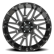 Vision 404 24x12 -51 6x127mm 87.1mm Gloss Black Milled Spoke