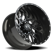Vision 404 22x14 -76 8x170mm 125.2mm Gloss Black Milled Spoke