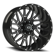 Vision 404 24x12 -51 8x170mm 125.2mm Gloss Black Milled Spoke