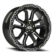 Vision 405 20x9 -12 5x139.7mm 108mm Gloss Black Milled Spoke