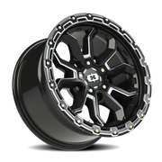 Vision 405 17x9 +12 5x114.3mm 83mm Gloss Black Milled Spoke