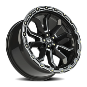 Vision 405 18x9 +12 5x114.3mm 83mm Gloss Black Milled Spoke