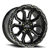 Vision 405 18x9 +12 5x139.7mm 108mm Gloss Black Milled Spoke