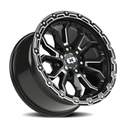 Vision 405 17x9 -12 6x139.7mm 106.2mm Gloss Black Milled Spoke