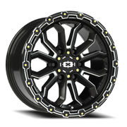 Vision 405 18x9 -12 6x139.7mm 106.2mm Gloss Black Milled Spoke