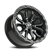 Vision 405 18x9 +12 6x139.7mm 106.2mm Gloss Black Milled Spoke