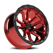 Vision 405 20x10 -25 5x127mm 78.1mm Gloss Red Black Lip