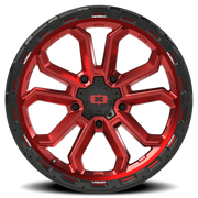 Vision 405 20x9 -12 5x139.7mm 108mm Gloss Red Black Lip