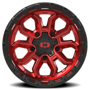Vision 405 16x8 +0 5x127mm 78.1mm Gloss Red Black Lip