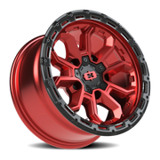 Vision 405 16x8 +0 5x139.7mm 110mm Gloss Red Black Lip