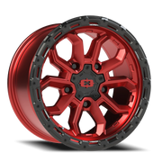 Vision 405 17x9 +12 5x114.3mm 83mm Gloss Red Black Lip