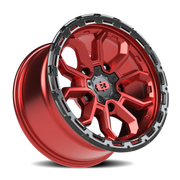 Vision 405 17x9 -12 5x139.7mm 108mm Gloss Red Black Lip
