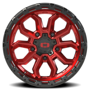 Vision 405 17x9 -12 5x139.7mm 108mm Gloss Red Black Lip