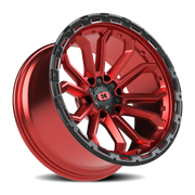 Vision 405 20x10 -25 6x139.7mm 106.2mm Gloss Red Black Lip