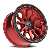 Vision 405 17x9 -12 6x139.7mm 106.2mm Gloss Red Black Lip